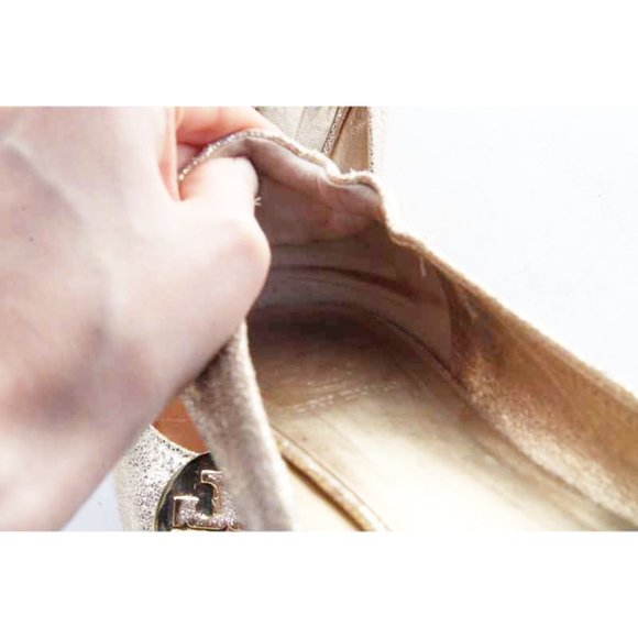 tory burch ballet flats reva shimmery gold ballet flats womens shoes sz 7 M - Picture 5 of 11